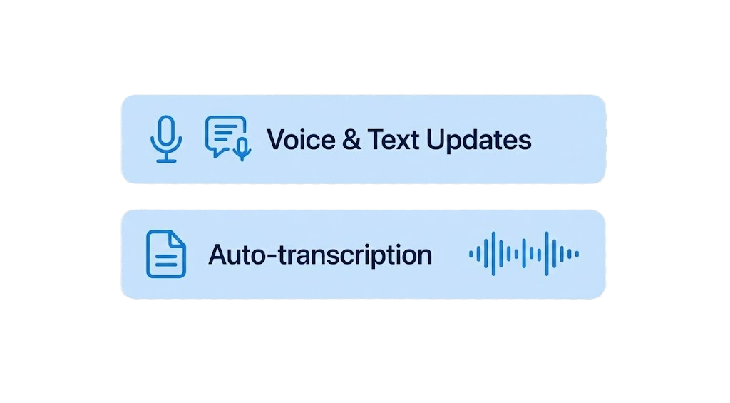 Async standups with voice and text updates